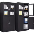BALHAM TRADE-71 Large filing cabinet Set of 1 - with Glass Doors and Adjustable Shelves for Office Home