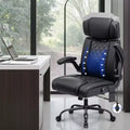 HOFFREE Ergonomic Office Chair 440lbs Executive Chair Faux Leather High Backrest Adjustable Headrest Foldable Armrests Computer Chair