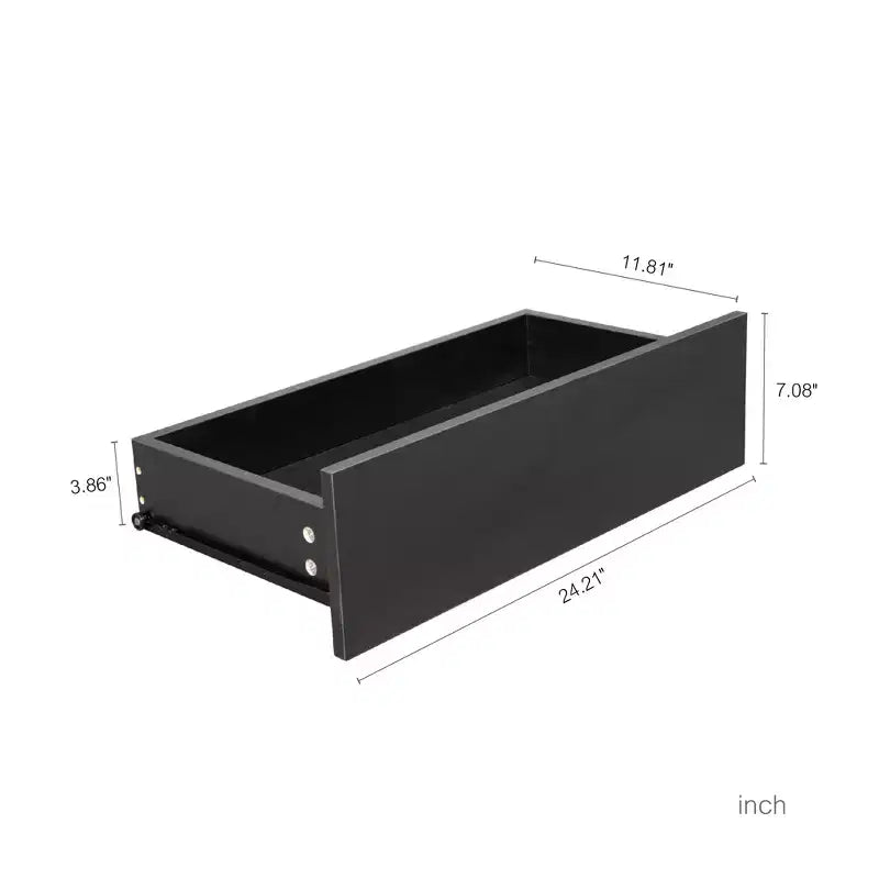 Commode à quatre tiroirs sans poignée, 100 % étanche, en bois moderne, cadre robuste, idéale pour le salon ou la chambre à coucher, noire