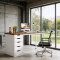 Computer Desk with 5 Drawers, Modern Study Table Writing Desk