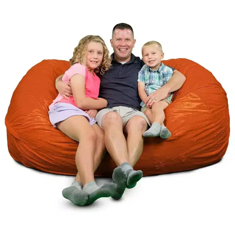 Ultimate Sack Lounger Bean Bag Chair Oversized Indoor Comfy Loveseat, Orange Fur