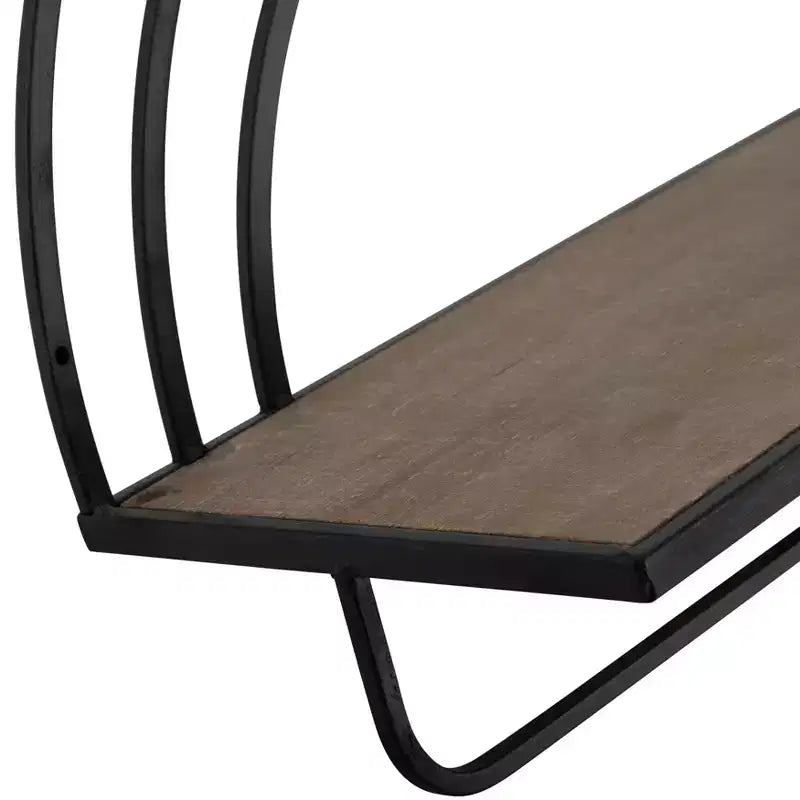 Étagère Murale Style Arc-en-ciel - Organisateur de Rangement Moderne en Bois et Métal pour la Décoration Intérieure - Lot de 2, 20, 16