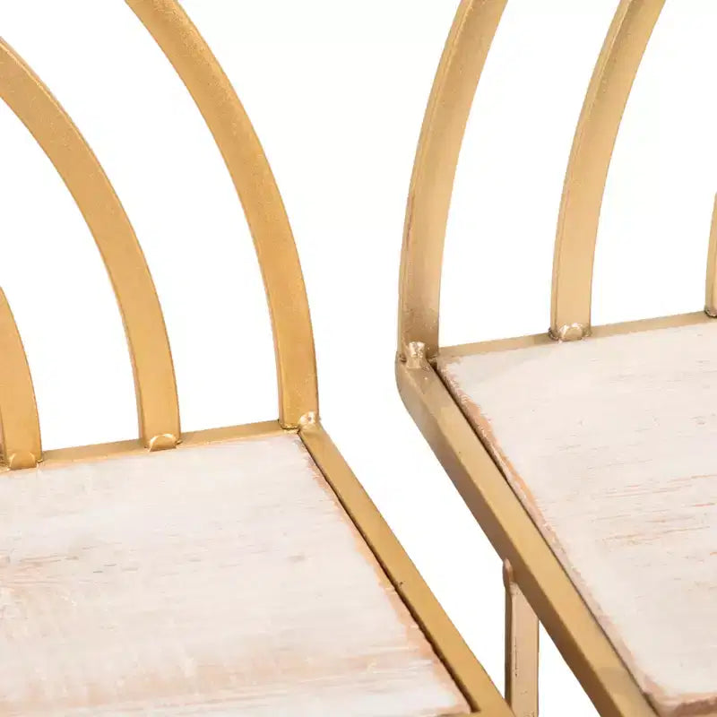 Étagère Murale Style Arc-en-ciel - Organisateur de Rangement Moderne en Bois et Métal pour la Décoration Intérieure - Lot de 2, 20, 16