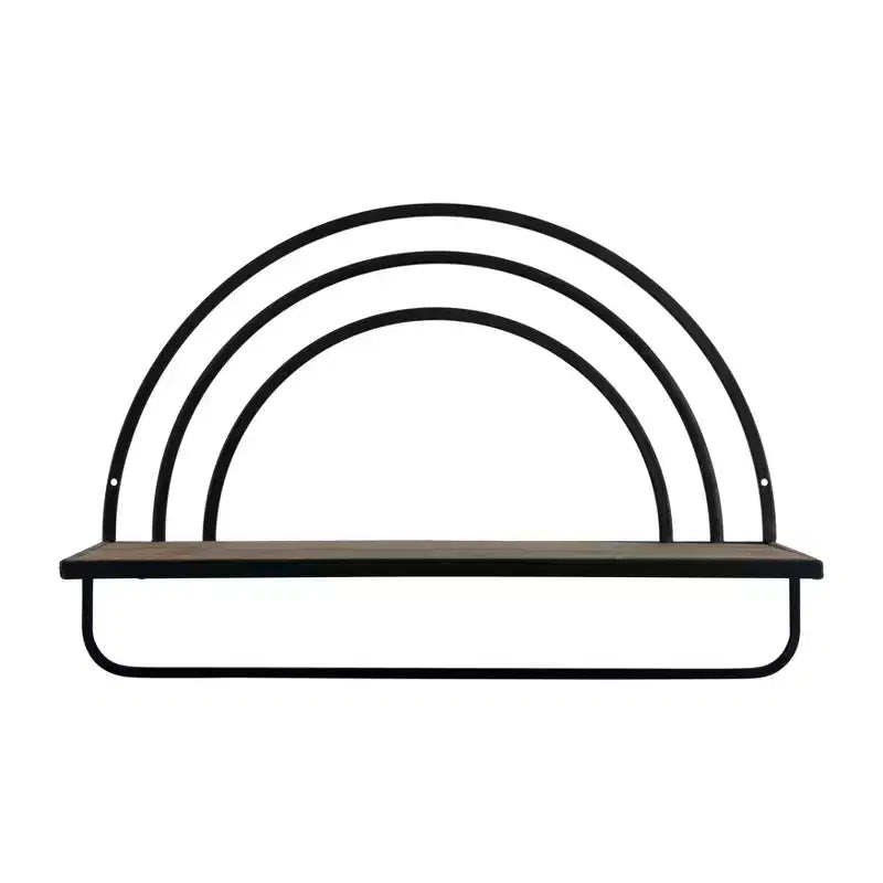 Étagère Murale Style Arc-en-ciel - Organisateur de Rangement Moderne en Bois et Métal pour la Décoration Intérieure - Lot de 2, 20, 16