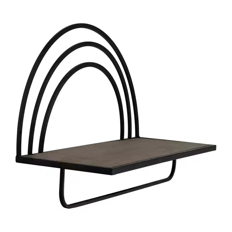 Étagère Murale Style Arc-en-ciel - Organisateur de Rangement Moderne en Bois et Métal pour la Décoration Intérieure - Lot de 2, 20, 16