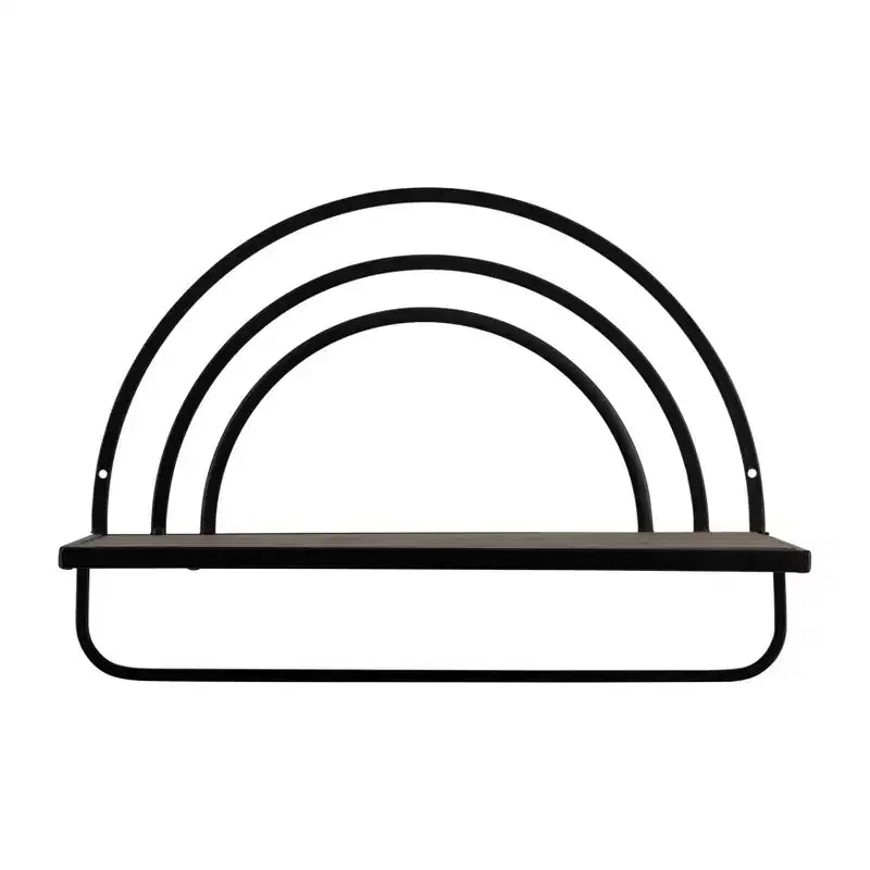 Étagère Murale Style Arc-en-ciel - Organisateur de Rangement Moderne en Bois et Métal pour la Décoration Intérieure - Lot de 2, 20, 16