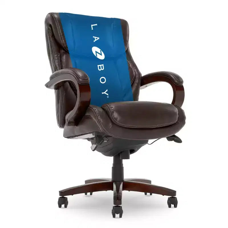 Chaise de bureau exécutive Coffee : fauteuil inclinable pivotant rembourré, cadre en bois, hauteur réglable